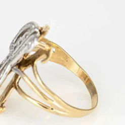Bague initiale en diamant lettre K vintage en or jaune