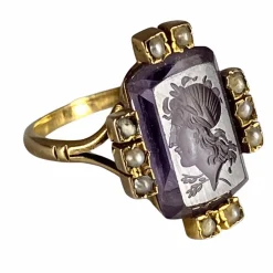 Bague Intaille Perles Fines