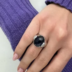 Bague iolite et diamants