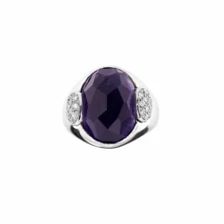 Bague iolite et diamants