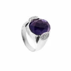 Bague iolite et diamants