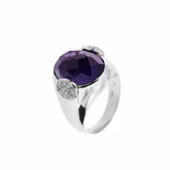 Bague iolite et diamants