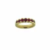 Bague italienne eternity en or jaune et rubis