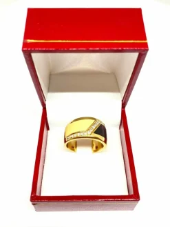 Bague Ivoire, Bois et Diamants