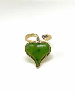 Bague jade et diamants