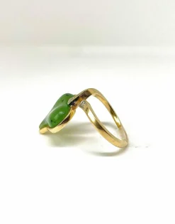 Bague jade et diamants