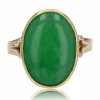 Bague jade vintage en or