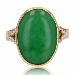 Bague jade vintage en or