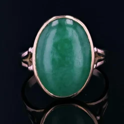 Bague jade vintage en or