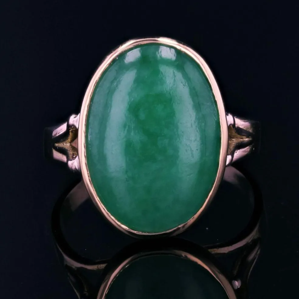 Bague jade vintage en or