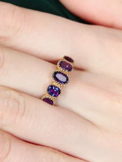 Bague Jarretière Améthystes