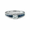 Bague Jarretière Diamants et Saphirs
