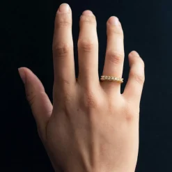 Bague jarretière diamants or jaune