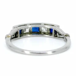 Bague Jarretière Diamants, Saphirs