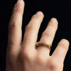 Bague jarretière diamants or jaune