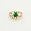 Bague Jarretière Emeraude Diamants