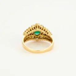 Bague Jarretière Emeraude Diamants