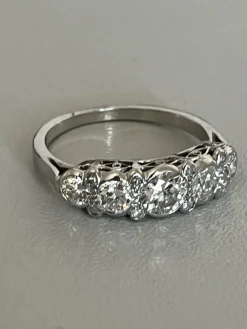 Bague Jarretière Platine Diamants 1,00 ct