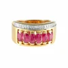 Bague Jarretière Rubis et Diamants