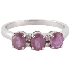 Bague Jarretière Rubis et Diamants