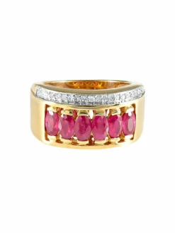 Bague Jarretière Rubis et Diamants