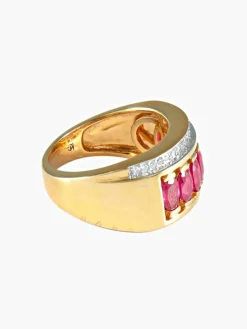 Bague Jarretière Rubis et Diamants