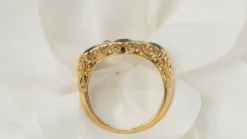 Bague Jarretière Saphirs Diamants