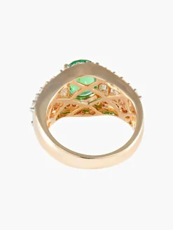 Bague Jarretière Tsavorite et Diamants