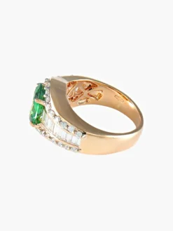 Bague Jarretière Tsavorite et Diamants