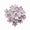 Bague joaillerie or blanc, diamants, saphirs roses