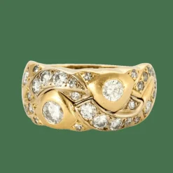 Bague jonc or jaune et Diamant