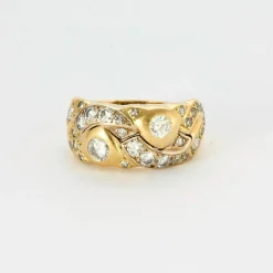 Bague jonc or jaune et Diamant
