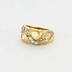 Bague jonc or jaune et Diamant