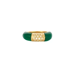 Bague jonc agate diamants