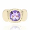 Bague jonc améthyste et or