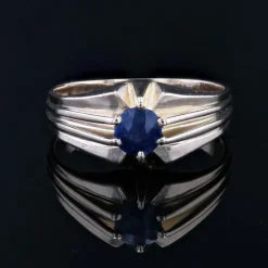 Bague jonc ancien saphir