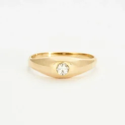 Bague Jonc Anglais Diamant Or Jaune