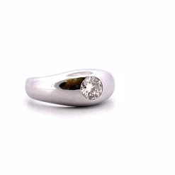 Bague jonc anglais Or blanc Diamant