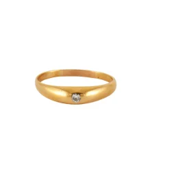 Bague jonc anglais or jaune diamant