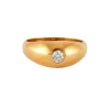 Bague jonc anglais or jaune diamant