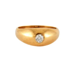 Bague jonc anglais or jaune diamant