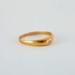 Bague jonc anglais or jaune diamant