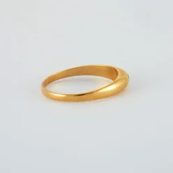 Bague jonc anglais or jaune diamant