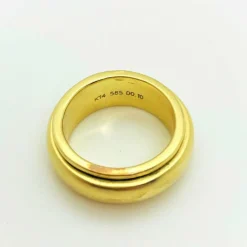 Bague Jonc Anneau Central Mobile Or Diamant