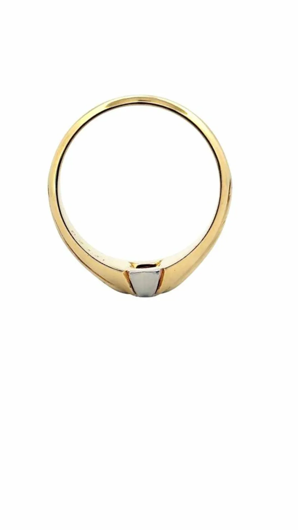 Bague jonc bicolore en or 18 carats et diamant