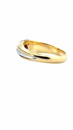 Bague jonc bicolore en or 18 carats et diamant