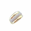 Bague Jonc bombé - Diamants - Or blanc et or jaune 18 K
