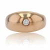 Bague jonc bombé diamant
