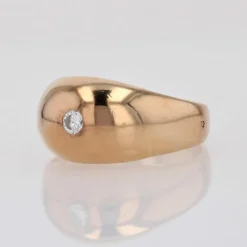Bague jonc bombé diamant