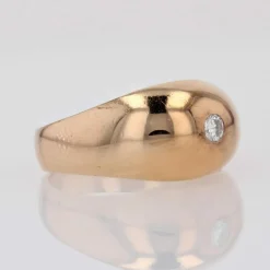 Bague jonc bombé diamant